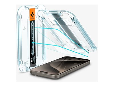 Spigen GLAS.tR EZ Fit - Protection d'écran pour téléphone portable - capteur protégé - verre - transparent - pour Apple iPhone 15 Pro