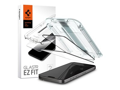 Spigen GLAS.tR EZ Fit - Protection d'écran pour téléphone portable - couverture complète - verre - couleur de cadre noir - pour Apple iPhone 15 Pro