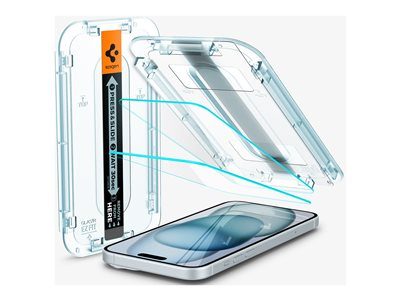 Spigen GLAS.tR EZ Fit - Protection d'écran pour téléphone portable - capteur protégé - verre - transparent - pour Apple iPhone 15 Plus