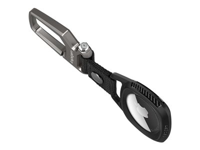 Spigen Rugged Armor - Étui pour airtag - acier inoxydable, tissu, alliage de zinc, fibre de carbone - noir mat - pour Apple AirTag
