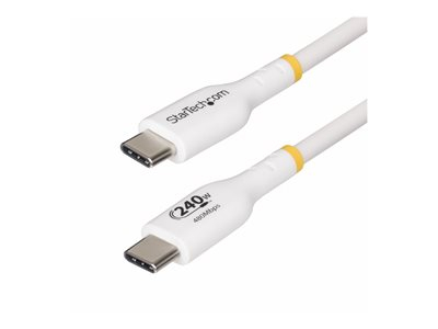 StarTech.com Câble de Recharge USB-C de 3m, Cordon USB-C Certifié USB-IF - Câble USB - USB-C (M) pour USB-C (M) - USB 2.0 - 48 V - 5 A - 3 m - sans halogène, passif, gamme de puissance étendue (EPR), Alimentation USB (240 W), support pour Power Delivery 3,1 - blanc