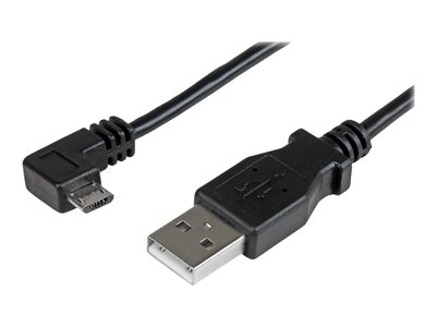 StarTech.com Câble de charge et synchronisation Micro USB de 1 m - Cordon USB-A vers Micro-B à angle droit - M/M - 0,25 mm² - Câble USB - Micro-USB de type B (M) pour USB (M) - USB 2.0 - 1 m - connecteur coudé - noir - pour P/N: USB2PCARBK, USB2PCARBKS, USBEXTAA10BK, USBEXTAA6BK, USBLT2PCARW, USBUB2PCARB