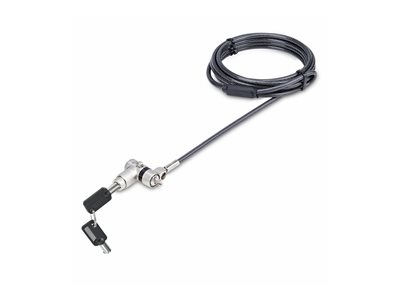 StarTech.com 3-in-1 Laptop Lock Compatible w/Noble Wedge/Nano/K-Slot - Câble de sécurité - noir et argent - 2 m - Conformité TAA