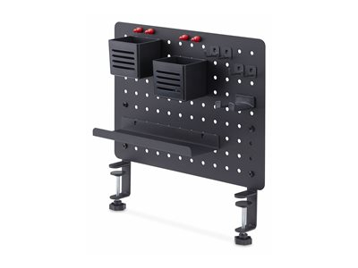 StarTech.com Clamp-On Pegboard with Accessories, 16.5 x 12.5in (42 x 32cm), Steel Pegboard, Desktop Storage Organizer, Desk Mount Peg Board, Black - Composant de montage (panneau d'accrochage) - pince sur - acier - noir - montrable sur bureau