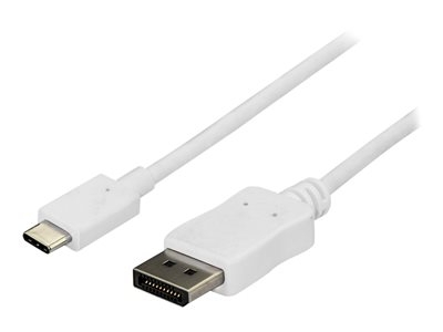 StarTech Câble adaptateur USB C vers DisplayPort 1,8 m - 4K - Blanc - Câble DisplayPort - USB-C (M) pour DisplayPort (M) - Displayport 1.2/Thunderbolt 3 - 1.8 m - support pour 4K60Hz (3840 x 2160) - blanc