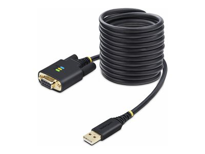 StarTech.com Adaptateur USB vers Série Null Modem de 3m, RS232, FTDI - Câble USB / série - USB (M) pour DB-9 (M) - 3 m - noir
