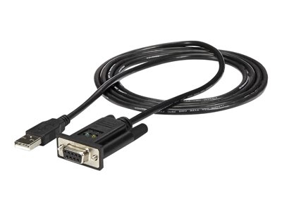 StarTech.com Câble adaptateur DCE USB vers série RS232 DB9 null modem 1 port avec FTDI - Adaptateur série - USB 2.0 - RS-232 - noir