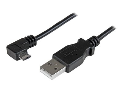 StarTech Câble USB vers Micro USB coudé à angle droit de 50 cm - Cordon de charge / synchronisation Micro USB - 0,25 mm² - M/M - Noir - Câble USB - Micro-USB de type B (M) à angle droit pour USB (M) - USB 2.0 - 50 cm - noir - pour P/N: USB2PCARBK, USB2PCARBKS, USBEXTAA10BK, USBEXTAA6BK, USBLT2PCARW, USBUB2PCARB