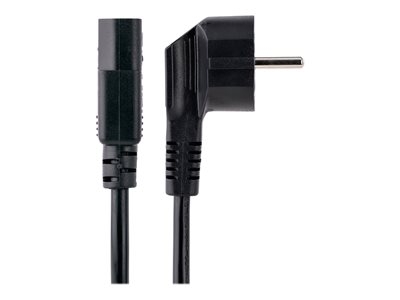 StarTech Cordon d'Alimentation PC 1m - 18AWG - Câble Schuko UE à C13 - Câble d'alimentation - power CEE 7/7 (P) incliné pour power IEC 60320 C13 - CA 250 V - 10 A - 1 m - moulé - noir - Europe