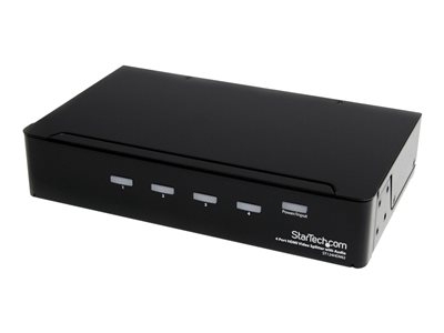 StarTech.com Répartiteur vidéo et amplificateur de signal HDMI haute vitesse à 4 ports avec audio - Répartiteur video - 4 x HDMI + 4 x audio - de bureau - pour P/N: SVA12M2NEUA, SVA12M5NA