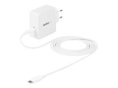 Startech WCH1CEU Chargeur secteur - 1 port USB Type-C - Power Delivery 60 W - CA vers USB-C - Adaptateur secteur - 60 watt - 3 A (USB-C) - sur le câble : USB-C - Europe