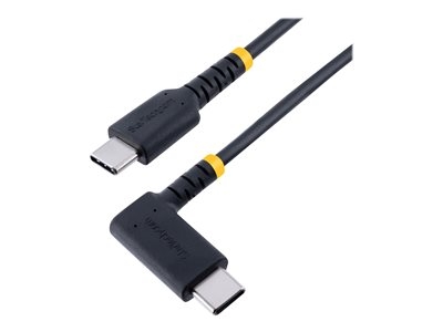 StarTech.com Câble de Charge USB C 30cm, 60W PD - Chargeur USB 2.0 Coudé - Câble USB - USB-C (M) droit pour USB-C (M) angle droit - USB 2.0 - 3 A - 30 cm - noir