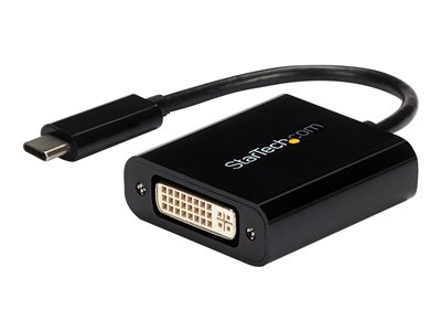 StarTech Adaptateur USB Type-C vers DVI-I - M/F - 1920x1200 - Noir - Adaptateur vidéo / USB - USB-C (M) pour DVI-I (F) - Thunderbolt 3 - support 1920 x 1200 (WUXGA) - noir - pour P/N: BNDTB10GI, BNDTB210GSFP, BNDTB410GSFP, BNDTB4M2E1, BNDTBUSB3142, TB4CDOCK