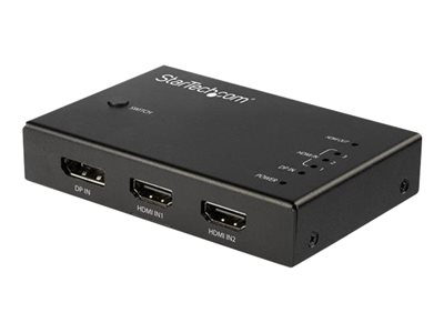 StarTech.com Switch HDMI 4K 60 Hz à 4 entrées - Commutateur 3x HDMI 1x DP - Commutateur vidéo/audio - 3 x HDMI + 1 x DisplayPort - de bureau