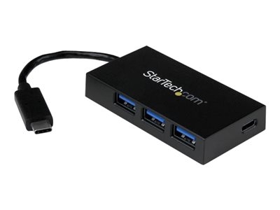 Startech 4-Port USB 3.0 Hub - Powered USB 3.1 Gen 1 Hub - USB-C to 1x USB-C and 3x USB-A Adapter - USB-C Port Expander (HB30C3A1CFB) - Hub - 4 x SuperSpeed USB 3.0 - desktop - for P/N: CFASTRWU3C, SDMSDRWU3AC, TB3DK2DPPD, TB3DK2DPPDUE, TB3DKDPMAW, TB3DKDPMAWUE