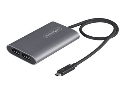 StarTech.com Adaptateur Thunderbolt 3 vers Dual DisplayPort DP 1.4 - Adaptateur Thunderbolt 3 vers Double 4K 60Hz DP ou Single Vidéo 8K/5K - TB3 vers Double Écran DisplayPort - Mac/Windows (TB32DP14) - Adaptateur USB / DisplayPort - USB-C (M) pour DisplayPort (F) - Thunderbolt 3 / DisplayPort 1.4 - 46 cm - support 8K - argent