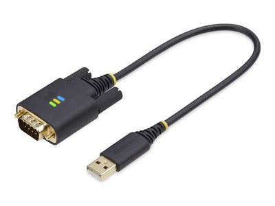 StarTech.com 1ft (30cm) USB to Serial Adapter Cable, COM Retention, RS232 - Câble USB / série - USB (M) pour DB-9 (M) vissable - 30.5 cm - moulé, robuste