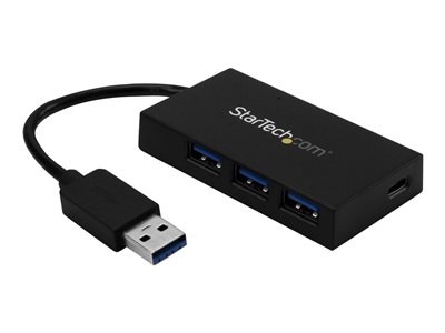 Startech Hub USB 3.0 - 4 ports - USB-A vers 3x USB-A 1x USB-C - Concentrateur USB Type-C - Adaptateur d'alimentation inclus - Concentrateur (hub) - 3 x SuperSpeed USB 3.0 + 1 x USB-C - de bureau - pour P/N: CFASTRWU3C, SDMSDRWU3AC, USB312SAT3CB, USB315CB2M, USBLT1MWS, USBLTM1MBK, USBLTM1MWH