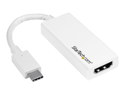 Startech Adaptateur USB C vers HDMI - Convertisseur USB Type C vers HDMI - Compatible Thunderbolt 3 - 4K 60 Hz - Blanc (CDP2HD4K60W) - Adaptateur vidéo - USB-C mâle pour HDMI femelle - 15 cm - blanc - support 4K