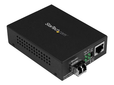 Startech Gigabit ethernet glasvezel media converter - Compact - 850nm MM LC - 550m - met MM SFP ontvanger - 10/100/1000 netwerken - Glasvezel mediaconverter - 1GbE - 10Base-T, 1000Base-LX, 1000Base-SX, 100Base-TX, 1000Base-T - RJ-45 / LC multi-modus - maximaal 550 m - 850 nm - voor P/N: SVA5N3NEUA