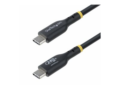 StarTech.com Câble de Recharge USB-C de 3m, Cordon USB-C Certifié USB-IF - Câble USB - USB-C (M) pour USB-C (M) - USB 2.0 - 48 V - 5 A - 3 m - sans halogène, passif, gamme de puissance étendue (EPR), support pour Power Delivery 3,1 - noir