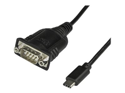 StarTech.com Câble adaptateur USB-C vers série - USB C vers RS232 - Compatible avec Windows / macOS / Linux - Câble USB / série - DB-9 (M) pour USB-C (M) - 40 cm - vis moletées