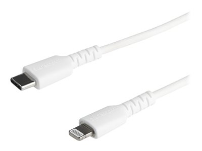 StarTech.com Câble USB-C vers Lightning Blanc Robuste 1 m  - Câble de Charge/Synchronistation USB Type C vers Lightning Fibre Aramide - iPad/iPhone 12 Certifié Apple Mfi (RUSBCLTMM1MW) - Câble Lightning - Lightning mâle pour USB-C mâle - 1 m - blanc