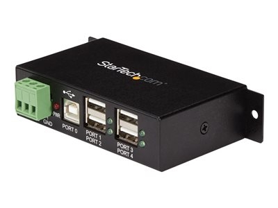 StarTech.com Hub USB 2.0 4 ports - Hub USB-A industriel en métal - Hub de données USB montable sur rail DIN, mur ou bureau - Hub d'extension USB conforme TAA - Concentrateur (hub) - 4 x USB 2.0 - Montage sur rail DIN - Tension CC - pour P/N: ITB20D3250, MSDREADU2OTG, USB2HAB15, USB2HAB30AC, USB2HAB50AC, USB2HABM1, USB2HABM6RA