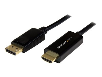 StarTech.com Câble adaptateur DisplayPort vers HDMI de 1 m - Convertisseur DP vers HDMI avec câble intégré - M/M - Ultra HD 4K - Noir - Câble adaptateur - DisplayPort mâle pour HDMI mâle - 1 m - noir - support 4K - pour P/N: TB3DK2DPPD, TB3DK2DPPDUE, TB3DK2DPW, TB3DK2DPWUE, TB3DKDPMAW, TB3DKDPMAWUE