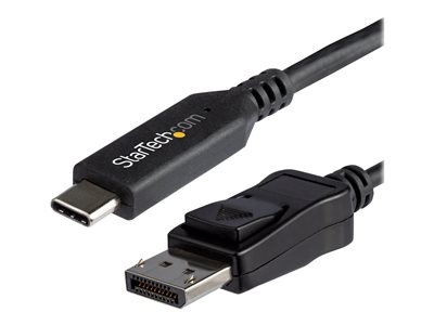 StarTech.com Câble adaptateur USB-C vers DisplayPort de 1,8 m - 8K à 30 Hz - Compatible Thunderbolt 3 - HBR3 (CDP2DP146B) - Adaptateur vidéo externe - USB-C - DisplayPort - noir - pour P/N: TB4CDOCK