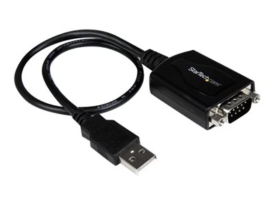StarTech.com Câble adaptateur de 30 cm USB vers série DB9 RS232 - Mémorisation de port COM - 1x DB-9 mâle - 1x USB A mâle - Adaptateur série - USB - RS-232 - noir
