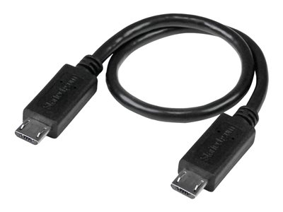StarTech Câble USB OTG Micro USB vers Micro USB de 20 cm - Adaptateur USB On-The-Go - M/M - Noir - Câble USB - Micro-USB de type B (M) pour Micro-USB de type B (M) - USB OTG - 20.32 cm - noir