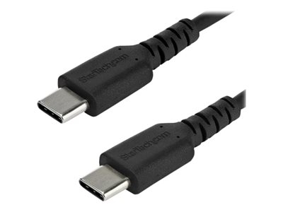 StarTech Câble de Chargement USB-C 1m - Cordon de Chargement USB 2.0 Type C vers USB-C pour PC Portable - Gaine TPE Fibre Aramide M/M 60W Noir - Samsung S10 S20 iPad Pro MS Surface (RUSB2AC1MB) - Câble USB - USB-C (M) droit pour USB-C (M) droit - Thunderbolt 3 / USB 2.0 - 1 m - noir - pour P/N: CDP2HDUACP2, SECTBLTDT