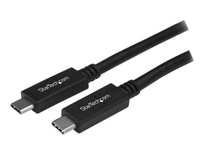 StarTech Câble USB-C vers USB-C de 1 m - Cordon USB Type C vers USB Type C - M/M - USB 3.0 (5Gb/s) - Câble USB - USB-C (M) droit pour USB-C (M) droit - USB 3.1 Gen 2 / Thunderbolt 3 / DisplayPort 1.2 - 1 m - support 4K - noir - pour P/N: KITBXDOCKPEU, KITBXDOCKPNA, KITBXDOCKPUK, SV211HDUC, SV221HUC4K
