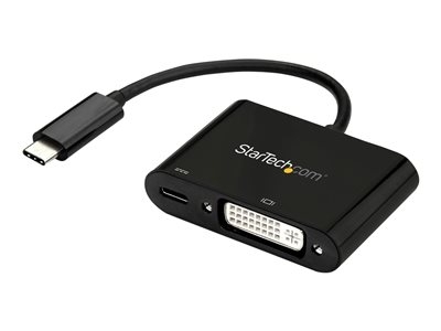 StarTech.com Adaptateur USB-C vers DVI avec USB Power Delivery - 1920x1200 - Noir - Adaptateur vidéo externe - Parade PS171 - USB-C - DVI - noir