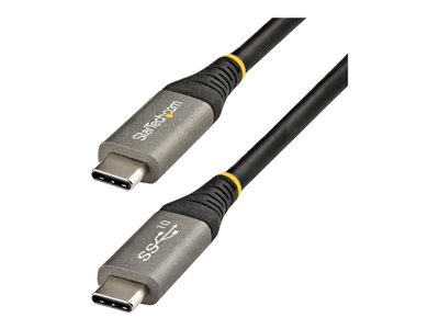 StarTech.com Câble USB C 10Gbps 50cm - Certifié USB-IF - Câble USB 3.1/3.2 Gen 1 Type-C - 100W (5A) Power Delivery, DP Alt Mode - Cordon USB C vers C - Charge/Synchronisation (USB31CCV50CM) - Câble USB - USB-C (M) pour USB-C (M) - USB 3.2 Gen 2 / DisplayPort 1.4 /Thunderbolt 3 - 50 cm - support 4K - gris, noir - pour P/N: DK30C2DAGPD, DK30C2HAGPD