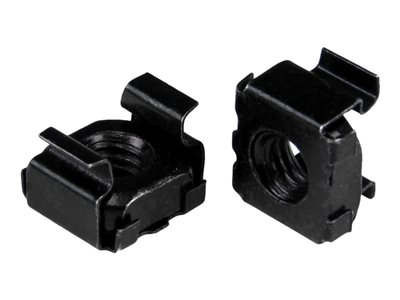 Startech Écrou cage M6 - Pack de 50 - Écrous cage M6 de montage pour rack et armoire serveur - Noir - Écrous à cage - noir (pack de 50) - pour P/N: RACK-18U-20-WALL-OA, RACK-21U-20-WALL-OA, RACK-24U-20-WALL-OA, RK12OD2, RK3236BKF
