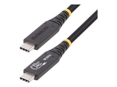 StarTech.com Câble USB4 de 1m, Câble USB-C Certifié USB-IF, 40Gbps, PD - Câble USB - USB-C (M) pour USB-C (M) - USB4 / Thunderbolt 3 / Thunderbolt 4 / DisplayPort 1.4 - 48 V - 5 A - 1 m - sans halogène, passif, support 4K 120 Hz, support pour 8K60Hz, gamme de puissance étendue (EPR), support pour Power Delivery 3,1 - noir
