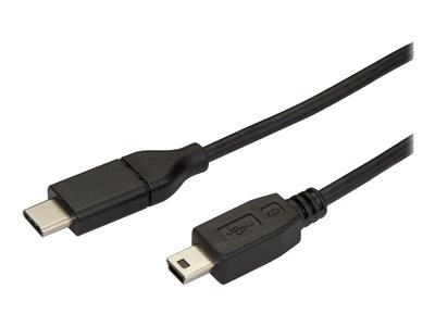 StarTech Câble USB 2.0 Type-C vers Mini-B de 2 m - Cordon USB-C vers USB Mini B - Mâle / Mâle - Câble USB - USB-C (M) pour mini USB type B (M) - Thunderbolt 3 / USB 2.0 - 2 m - noir