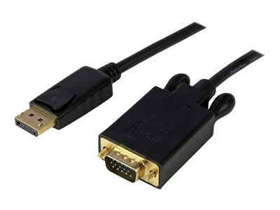 StarTech Adaptateur DisplayPort vers VGA - Câble Convertisseur Actif Vidéo Display Port Mâle / VGA Mâle 1080p 1920x1200 - Noir 1,8m - Câble DisplayPort - DisplayPort (M) pour HD-15 (VGA) (M) - 1.83 m - verrouillé - noir