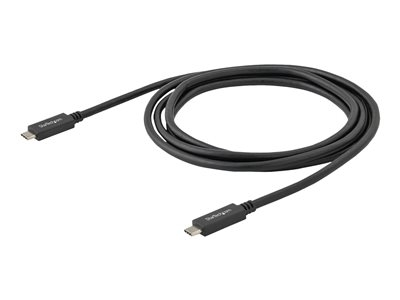 StarTech Câble USB-C vers USB-C avec Power Delivery (3A) de 2 m - M/M - USB 3.0 - Certifié - Cordon USB Type C - USB 3.1 (5 Gb/s) - Câble USB - USB-C (M) pour USB-C (M) - USB 3.1 - 3 A - 2 m - noir - pour P/N: DKT30CHPD3, DKT30CHVSDPD, KITBXDOCKPEU, KITBXDOCKPNA, KITBXDOCKPUK, SV221HUC4K