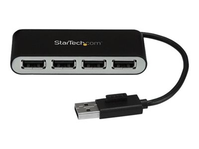 StarTech.com Hub USB 2.0 portable à 4 ports avec câble intégré - Concentrateur USB compact - Mini hub USB 2.0 - Concentrateur (hub) - 4 x USB 2.0 - de bureau
