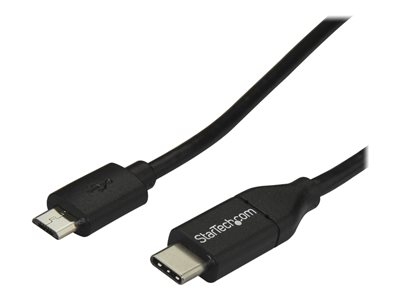 StarTech Câble USB-C vers Micro USB de 2 m - Cordon USB Type-C vers Micro-B - Câble de charge compatible Thunderbolt 3 - M/M - USB 2.0 - Câble USB - USB-C (M) pour Micro-USB de type B (M) - USB 2.0 - 2 m - noir