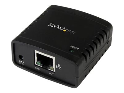 Startech Serveur d'impression - USB 2.0 - Ethernet 10/100 Mb/s - Serveur d'impression LPR réseau -10Base-T/100Base-TX - Noir - Serveur d'impression - USB 2.0 - 10/100 Ethernet - noir - pour P/N: SVA5H2NEUA