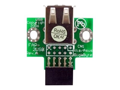 StarTech.com Adaptateur USB 2.0 interne - Convertisseur 2x USB A vers connecteur de carte mère USB à 4 broches - F/F - Adaptateur USB - USB (F) pour connecteur USB 10 broches (F)