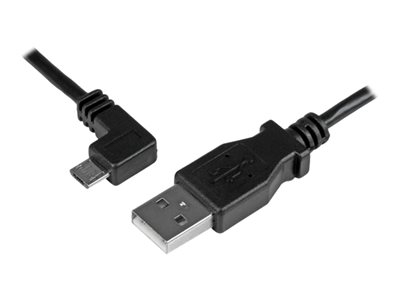 StarTech.com Câble de charge et synchronisation Micro USB de 1 m - Cordon USB-A vers Micro-B à angle gauche - M/M - 0,25 mm² - Câble USB - Micro-USB de type B (M) pour USB (M) - USB 2.0 - 1 m - connecteur à angle gauche - noir - pour P/N: USB2PCARBK, USB2PCARBKS, USBEXTAA10BK, USBEXTAA6BK, USBLT2PCARW, USBUB2PCARB