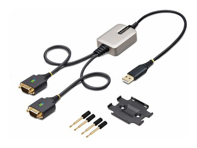 StarTech.com Adaptateur USB vers Série de 2 Ports de 60cm, FTDI/DB9 RS232 - Câble USB / série - USB (M) pour DB-9 (M) - 60 cm - noir