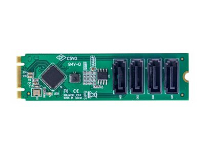 StarTech.com 4-Port M.2 to SATA Adapter Card, M.2 PCIe 3.0 to SATA HDD/SSD Expansion Card, ASM1064 Chipset, M.2 NVMe to 4x HDD/SSD for Windows/macOS/Linux - Adaptateur d'interface - SATA - M.2 Card - vert