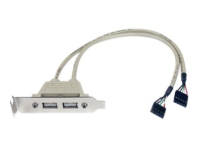StarTech.com Câble adaptateur USB 2.0 IDC 5 broches vers plaque à 2 ports USB A - Faible encombrement - 2x IDC (F) - 2x USB 2.0 A (F) - Panneau USB - USB (F) pour connecteur en ligne 5 broches (F)