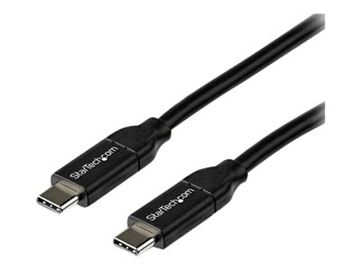 StarTech Câble USB-C vers USB-C avec Power Delivery 5A de 2 m - Cordon USB 2.0 Type-C certifié USB-IF - Blanc - Câble USB - USB-C (M) droit pour USB-C (M) droit - Thunderbolt 3 / USB 2.0 / USB 3.0 / USB 3.1 - 5 A - 2 m - noir